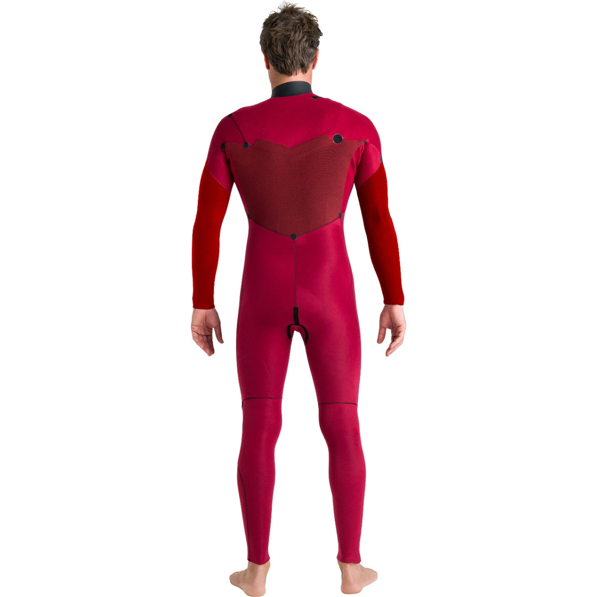 2026 C-Skins Mens Nuwave Session 5/4/3mm Chest Zip Wetsuit CSE54MC - Black / Black / Red